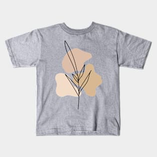 Modern  Abstract Shapes  leaf  Warm Tones  Design Kids T-Shirt